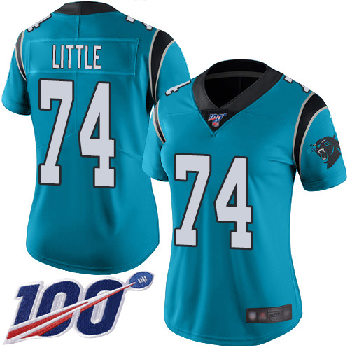 Carolina Panthers Limited Blue Women Greg Little Alternate Jersey NFL Football #74 100th Season Vapor Untouchable->carolina panthers->NFL Jersey